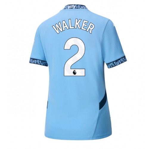 Fotballdrakt Dame Manchester City Kyle Walker #2 Hjemmedrakt 2024-25 Kortermet